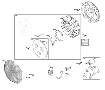 Flywheel/Ignition/Starter Group Diagram and Parts List for 61E377-0155-J1 400000 - 699999 Briggs and Stratton Engine